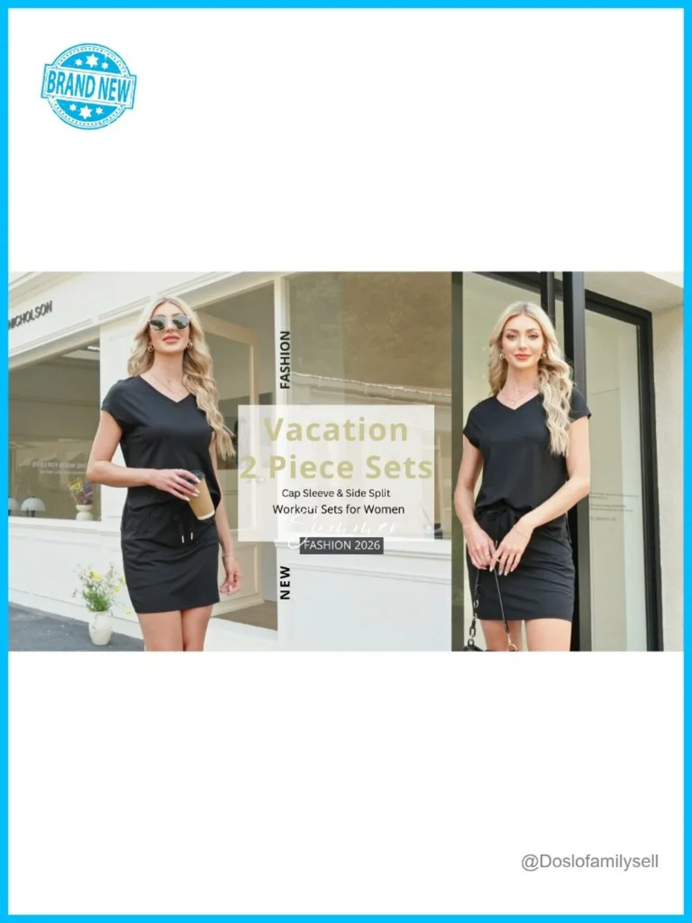Two Piece Athletic Skirt Set with Cap Sleeve Top, Built-in Shorts